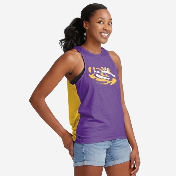 LSU Tigers Womens Tie-Breaker Sleeveless Top - Picture 1 of 8
